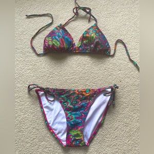 🌾 peacock string bikini